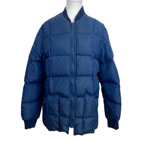 SNOW GOOSE VINTAGE CANADA GOOSE NAVY PUFFER QUILTED MID-LENGTH WINTER COAT - M - Picture 1 of 12